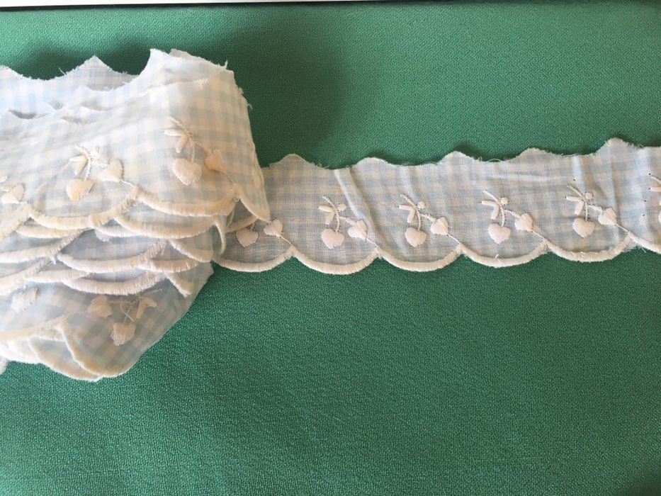 Renda azul com 3,5 cm de largura