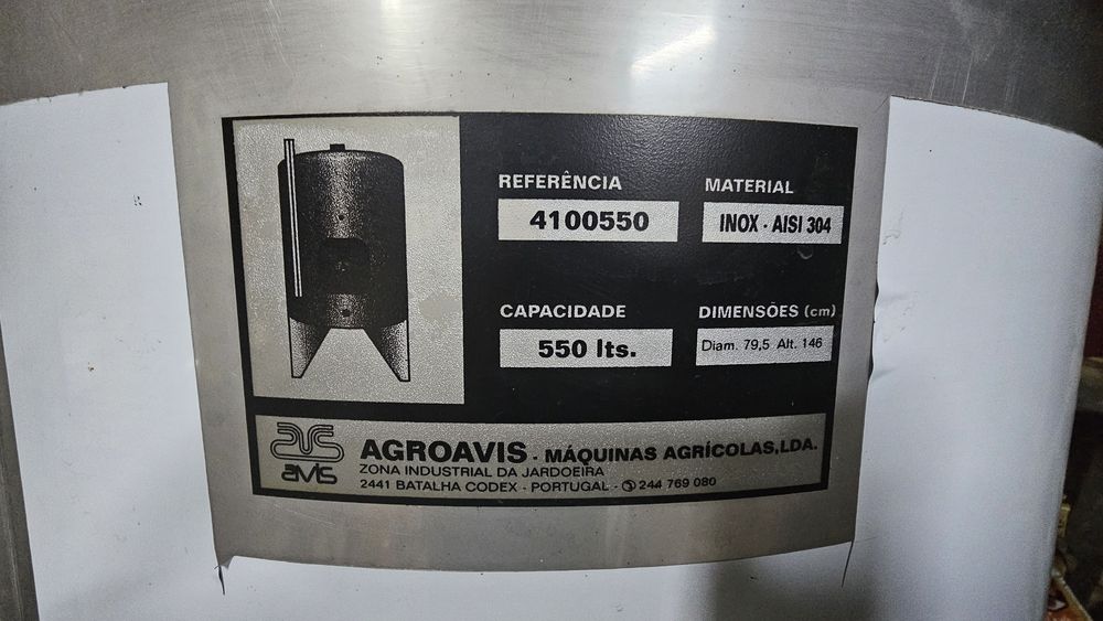 Cuba aço inox para vinho 550l nova
