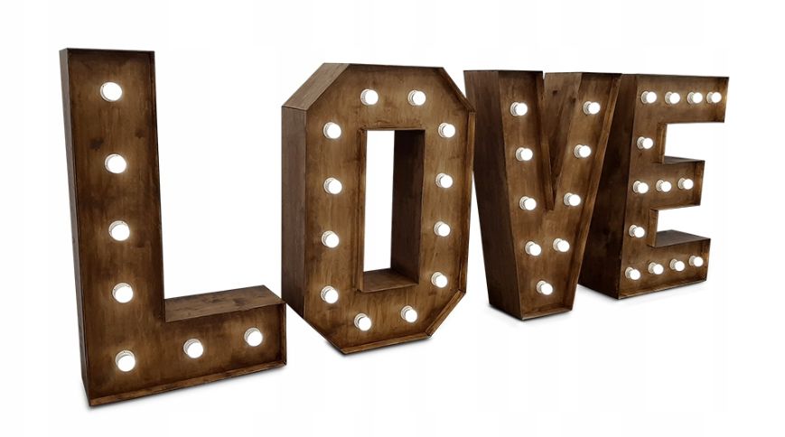 Rustykalny podświetlany napis LOVE 120 cm ! Śląsk i okolice