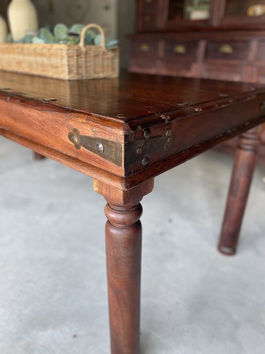 Stół kolonialny palisander drewniany indyjski stary vintage retro