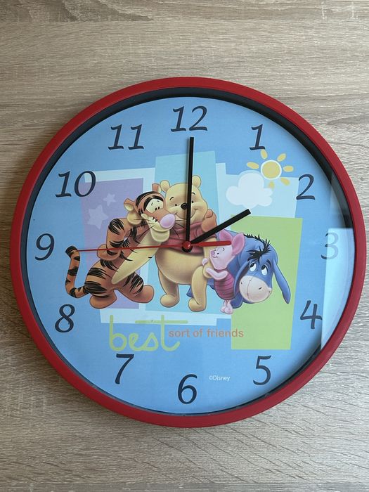 Zegar ścienny z kubusiem puchatkiem i obraz na płotnie