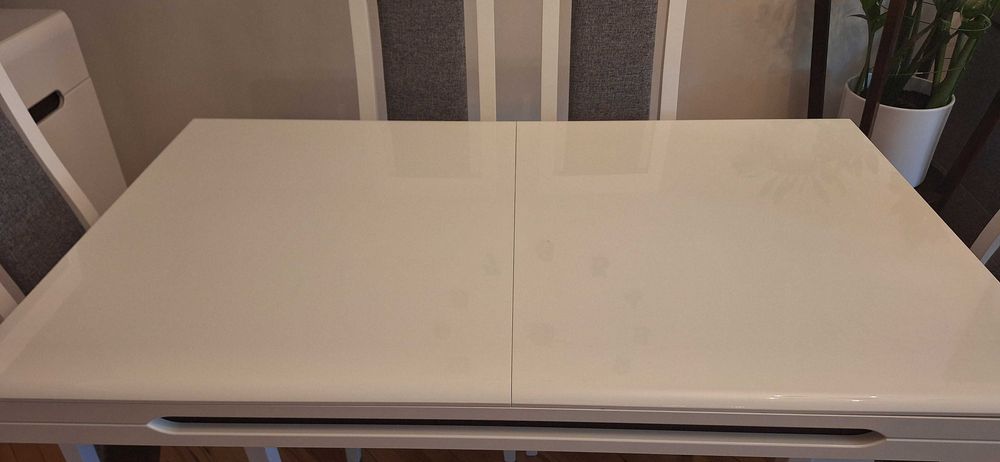 Stół Azteca biały wysoki połysk