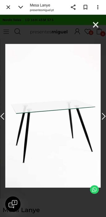 Mesa Jantar de Vidro