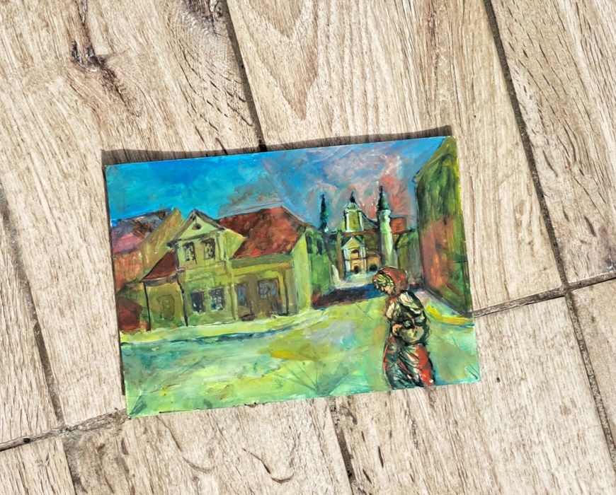 Obrazek pejzaż w miasteczku