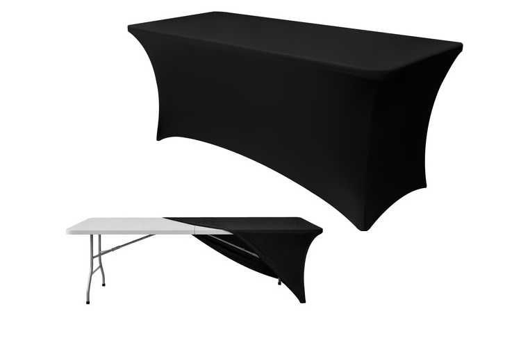 OBRUS Bankietowy do stołu cateringowego 183x75x75cm - CZARNY