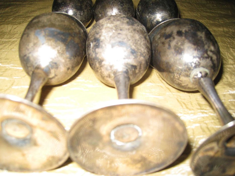 Kieliszki posrebrzane z PRL, met 1