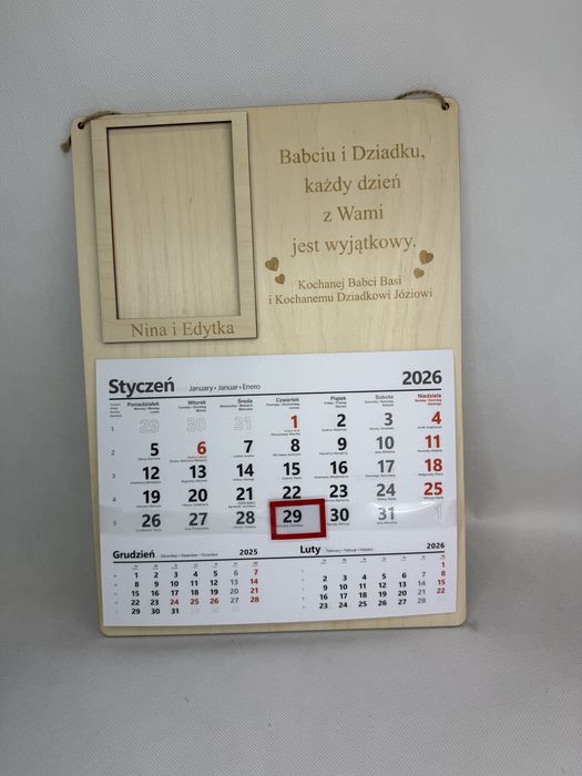 Kalendarz na dzień babci i dziadka
