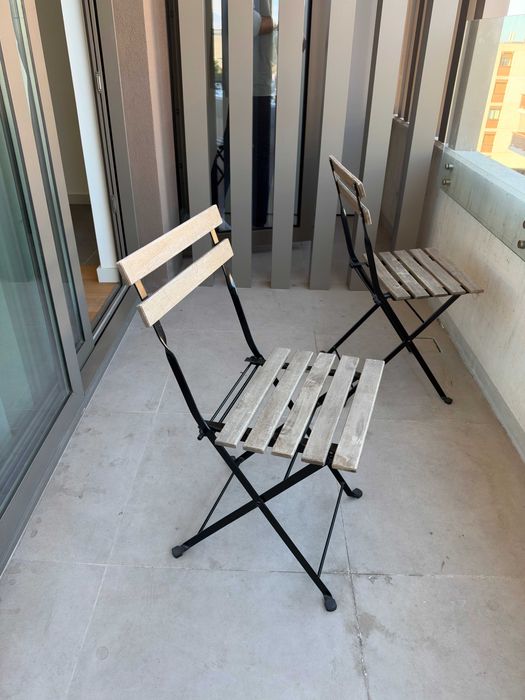 Conjunto de Jardim IKEA – 2 Cadeiras + Mesa Dobráveis