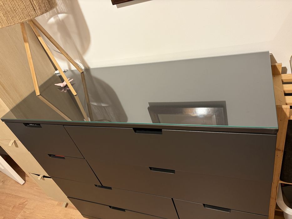 Cómoda NORDLI c/8 gavetas, PRETA, 120x99 cm