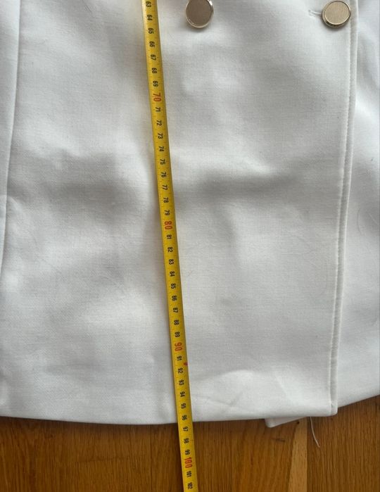 Nowy biały elegancki płaszcz płaszczyk damski jesienny Reserved 40/42 L dwurzędowy