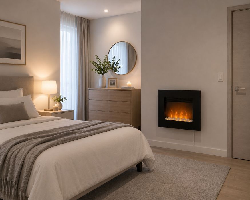 Lareira elétrica de parede 900/1800W com comando – como nova