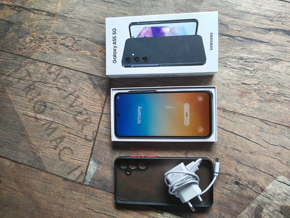Samsung Galaxy A55 5G/256 GB/8G + ETUI + ładowarka, Stan bdb