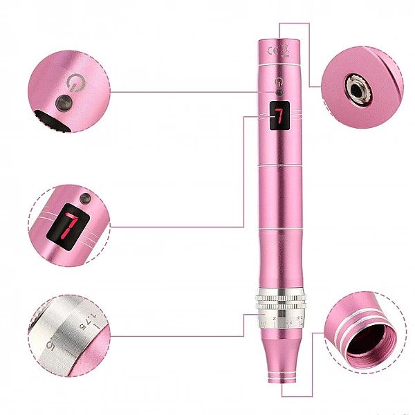 DERMA PRO Bezprzewodowy Derma Pen urządzenie do Mezoterapii + 12 Kartr