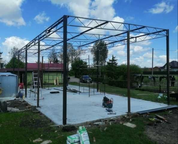 Wiata rolna garaż Konstrukcja skręcana 12,3 x 8,1m Hala Magazyn Blacha