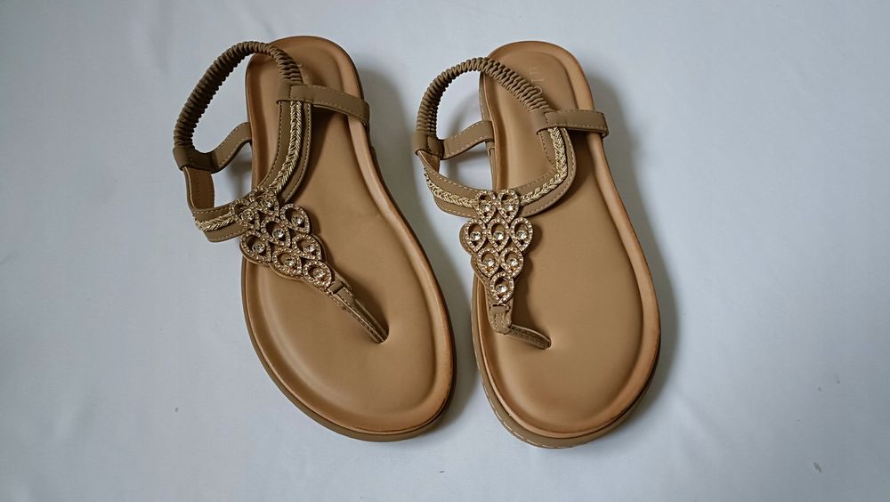 Damskie sandały z diamentami, styl boho r. 42