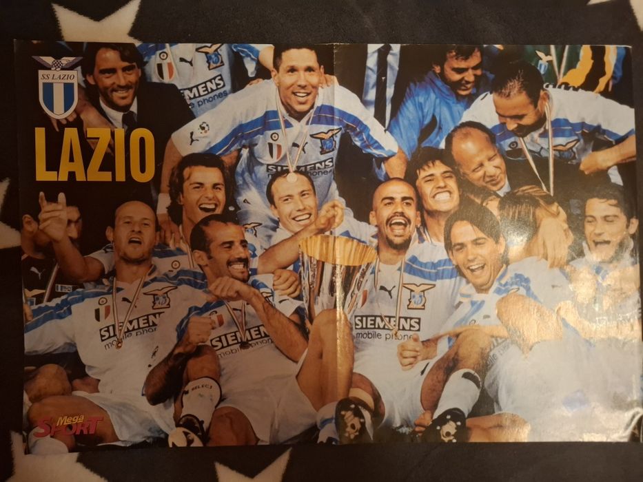 Zestaw Retro Plakatów Lazio Rzym Nedved Crespo Komplet 5 szt.