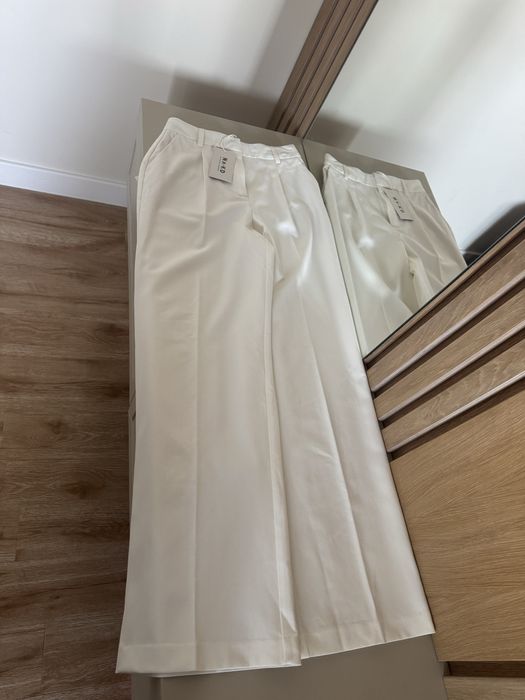 Білі, плотні, вау брюки/штани Na kd, хс, Нові