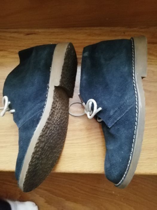 Botas elegantes de camurça azuis