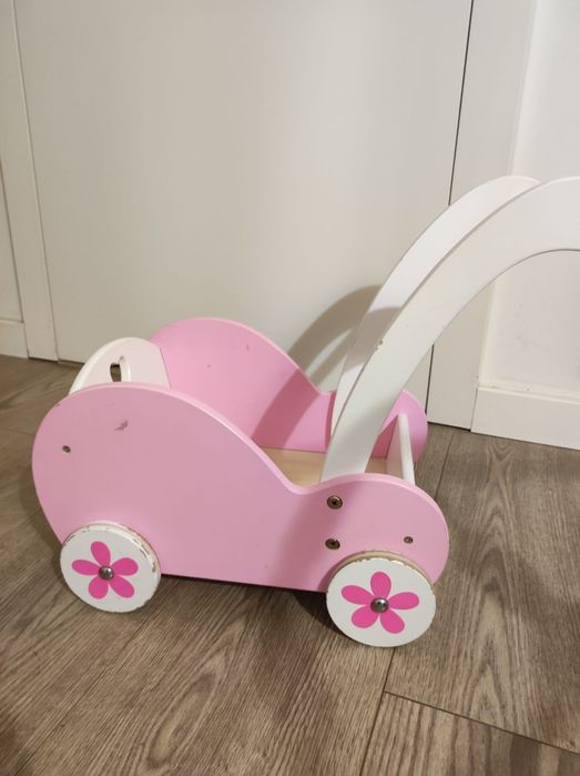 Wózek dla lalek drewniany