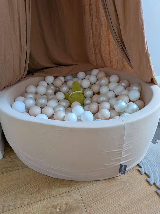 KiddyMoon Suchy basen okrągły z piłeczkami 7cm Zabawka basen piankowy
