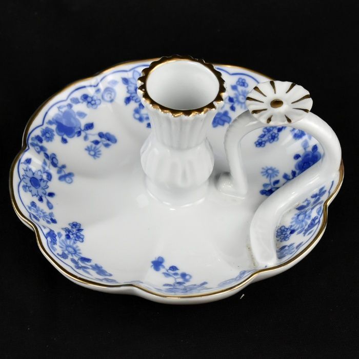 Palmatória com pega Porcelana Vidal Arte, Azul e Dourado