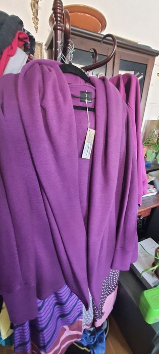 Kardigan by Insomnia Lizzy Jacket sweter grubsza dzianina fiolet. Nowy
