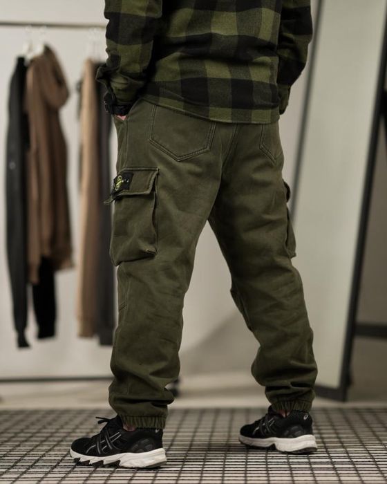 Зимові штани джогери stone oliva чоловічі олива міські стон штани