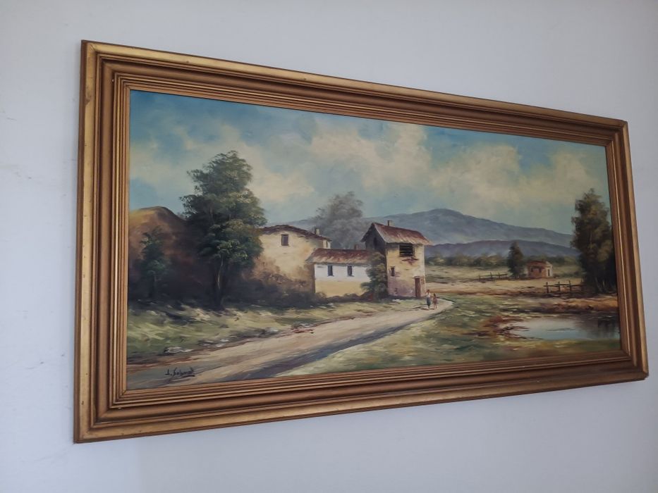 Quadro de paisagem rural assinado