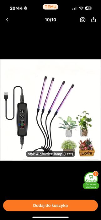 lampa led do wzrostu roslin