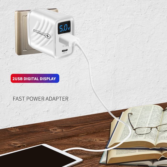 Ładowarka USB - C Quick Charger z wyświetlaczem LCD Nowa