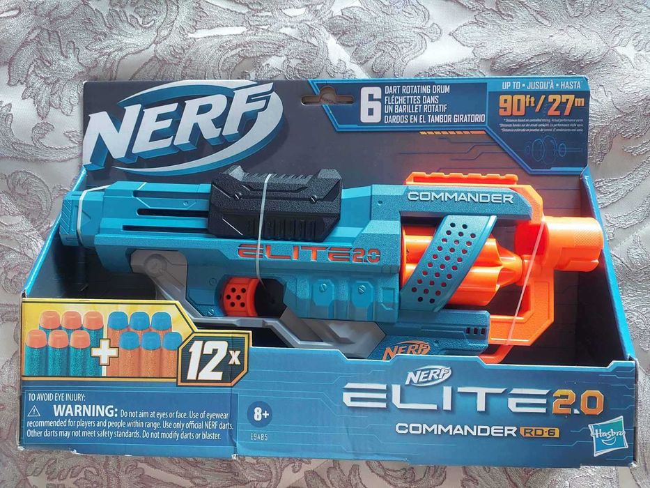 Бластер Nerf Elite 2.0 Commander RD-6, оригінал, новий