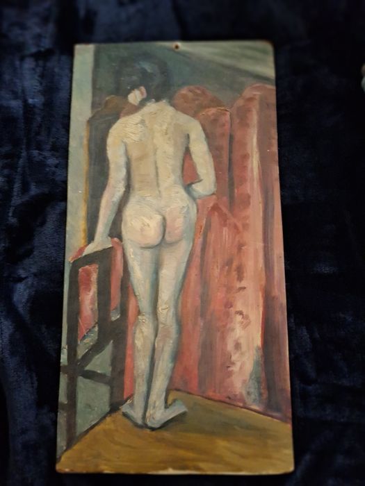 Ema Brandão oleo sobre platex autenticado