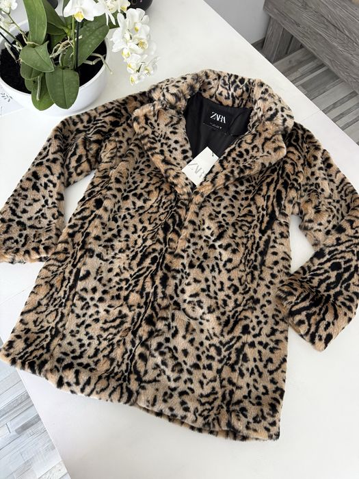 Płaszcz panterkowy Zara rozmiar S