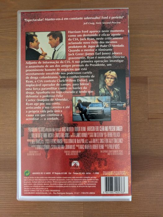 VHS " Perigo Imediato " 1994 (Opt. Estado)