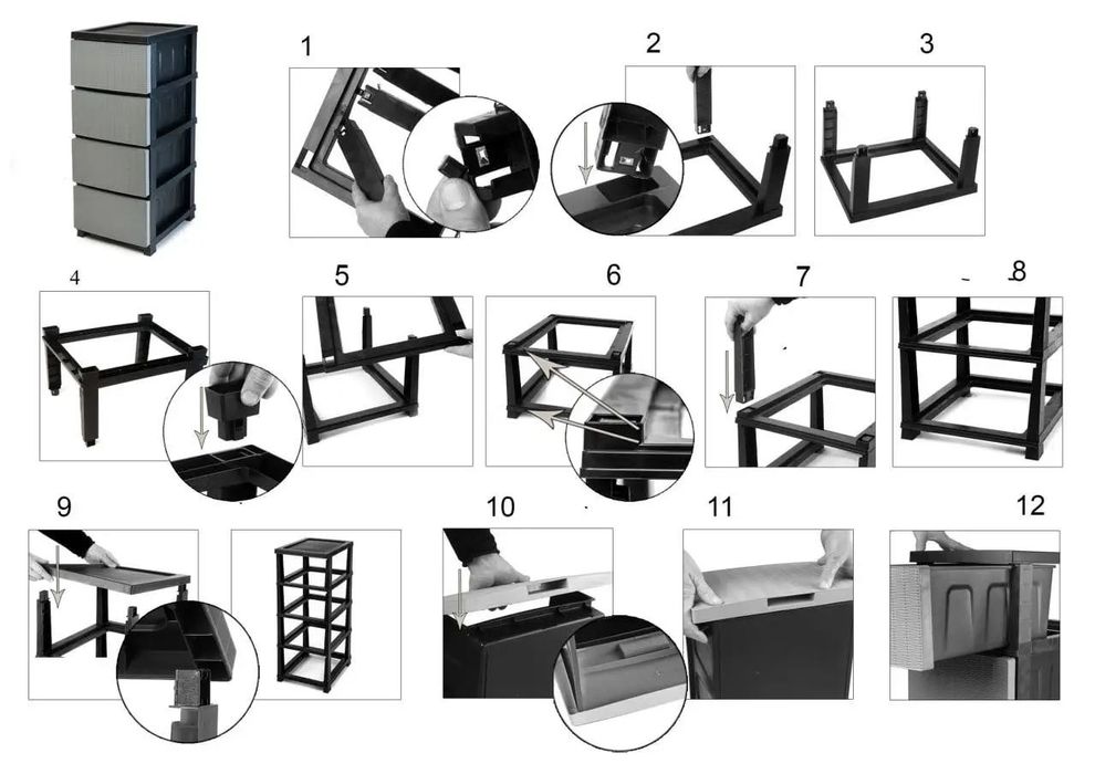 Комод пластиковий ротанг Пластиковый комод меблі для дому