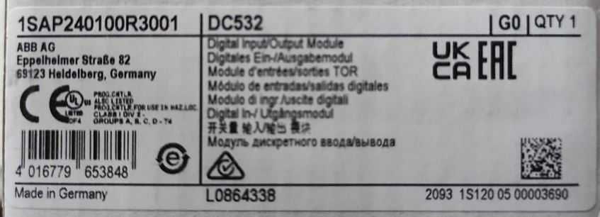 Moduł wejść DC532-KBA 1SAP240100R3001 ABB