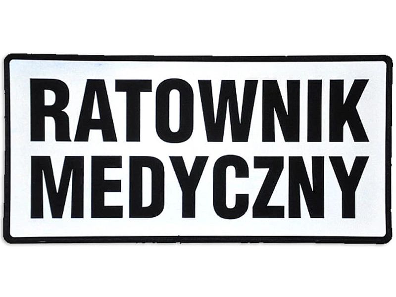 Emblemat RATOWNIK MEDYCZNY odblaskowy na rzepie 31 x 15 cm NOWY