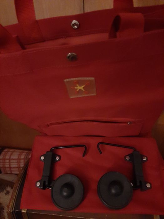Bolsa Carrinho, vermelho, dobrável, NOVA.