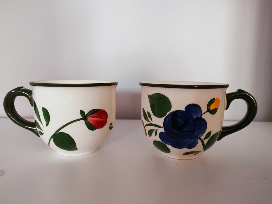 Ceramiczne filiżanki Villeroy & Boch ręcznie malowane