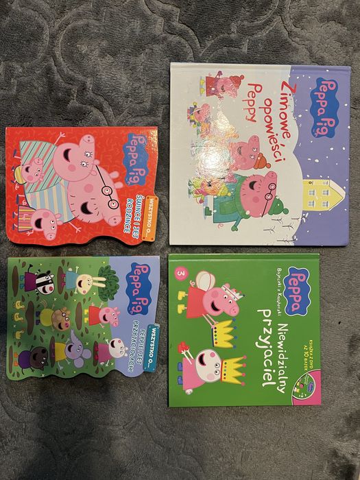 książki 4szt. Świnka Peppa Peppa Pig Wszystko o…roszince przyjaciołach