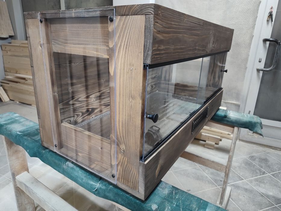 terrarium drewniane agama wąż gekon lamparci