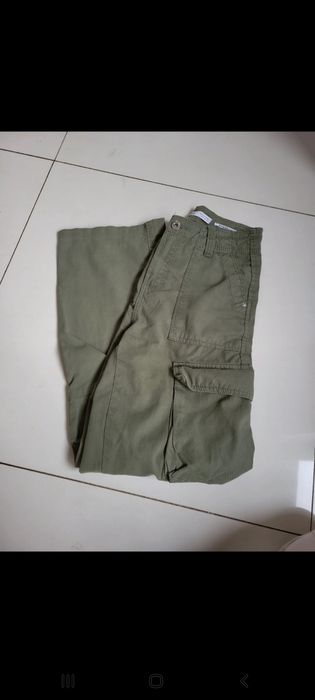 Spodnie zielone Cargo Bershka 32 xxs