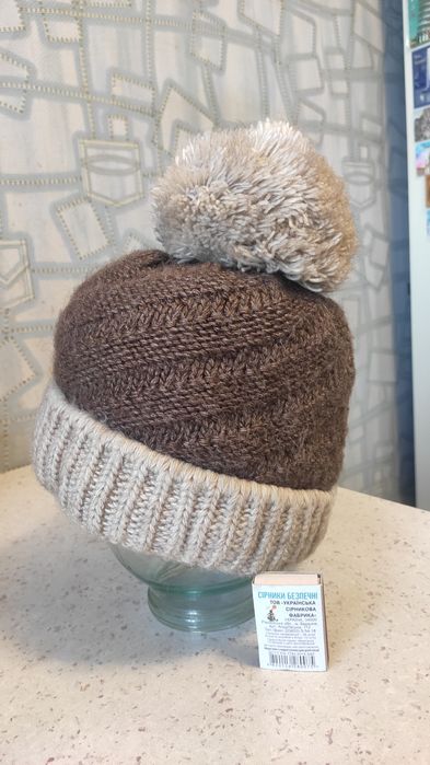 Шапочка тепла зимова р.56-57, шерсть/акрил