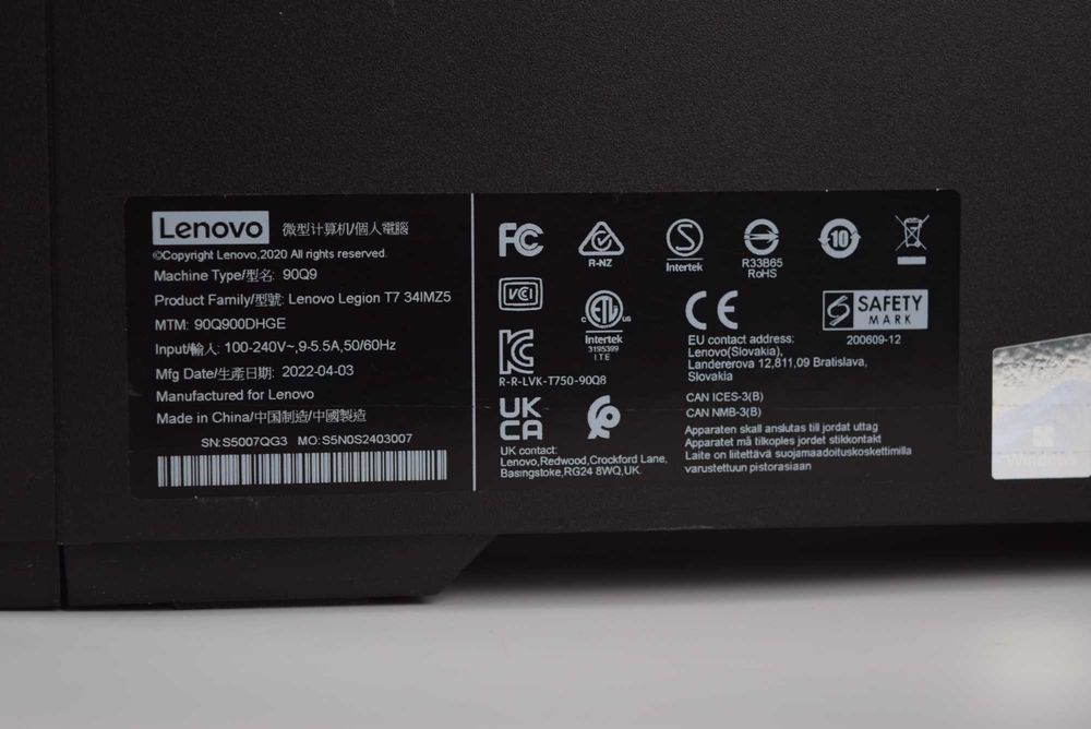 Системний блок Lenovo Legion T7 34IMZ5 i7-11700KF 32GB 1TB SSD RTX 3070 Ti