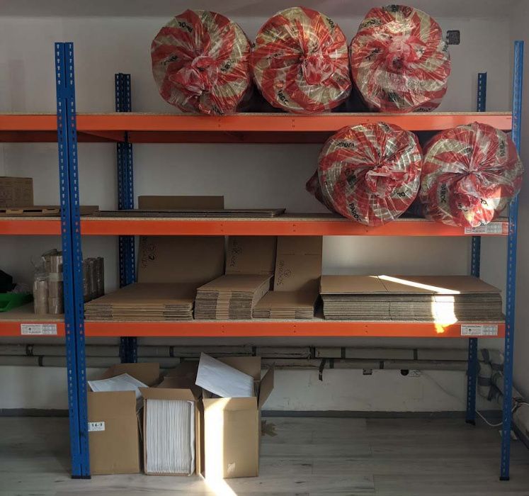 Regał magazynowy 2438 x 2450 x 620 5P OSB do sklepu garażu warsztatu