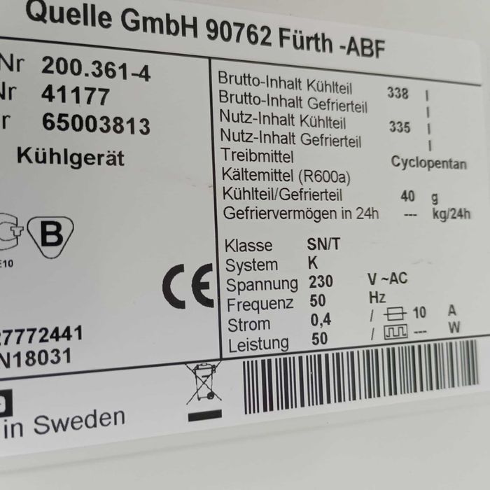 Chłodziarka PRIVILEG - 338 l.