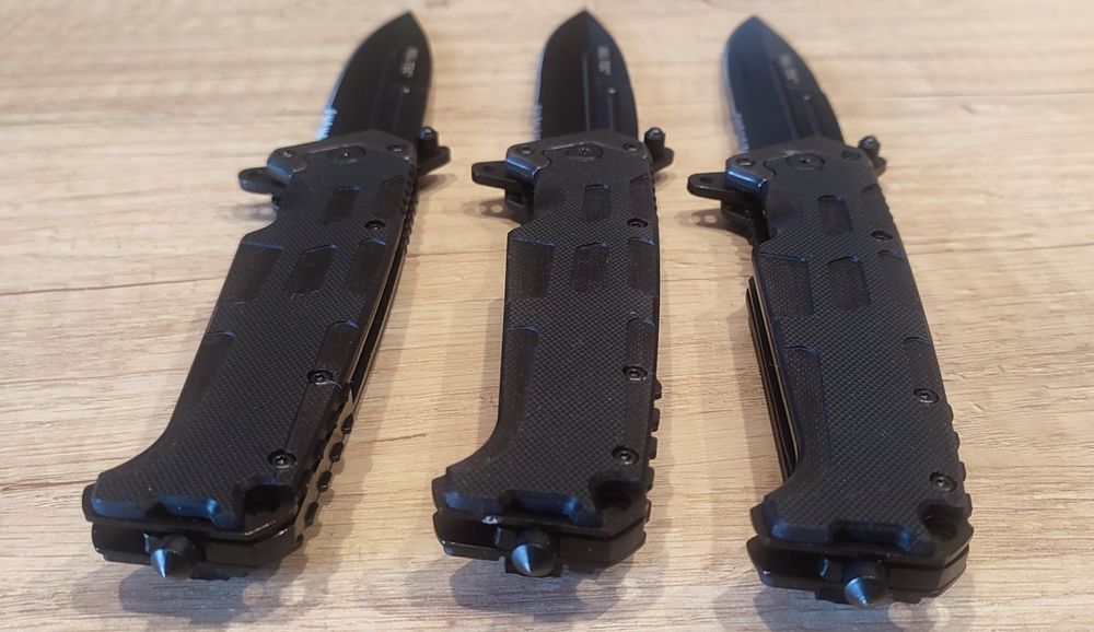 Нож MIL-TEC 15325500 ASSAULT BLACK акула EDC складной + стеклобой/mora