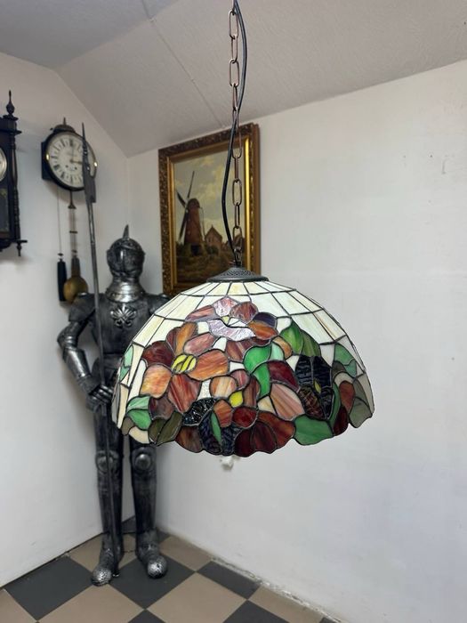 Люстра стельова підвісна у стилі Тіффані вітраж 7549