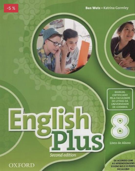 Pack English Plus 8º ano - Manual escolar novo e livro de fichas NOVO