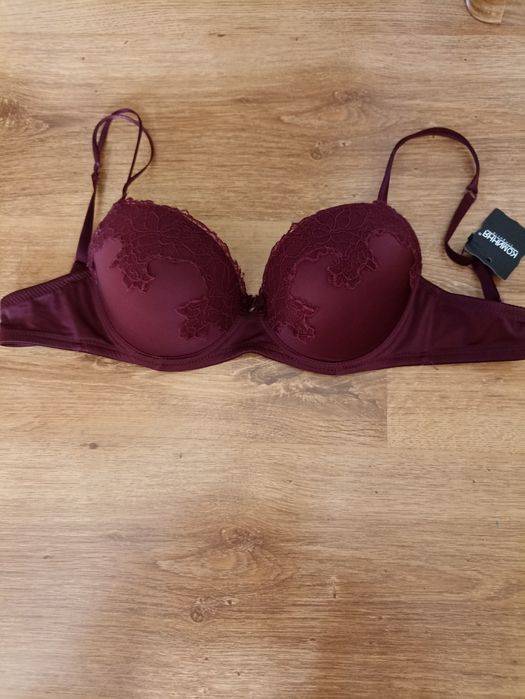 Biustonosz 80B push up bordowy